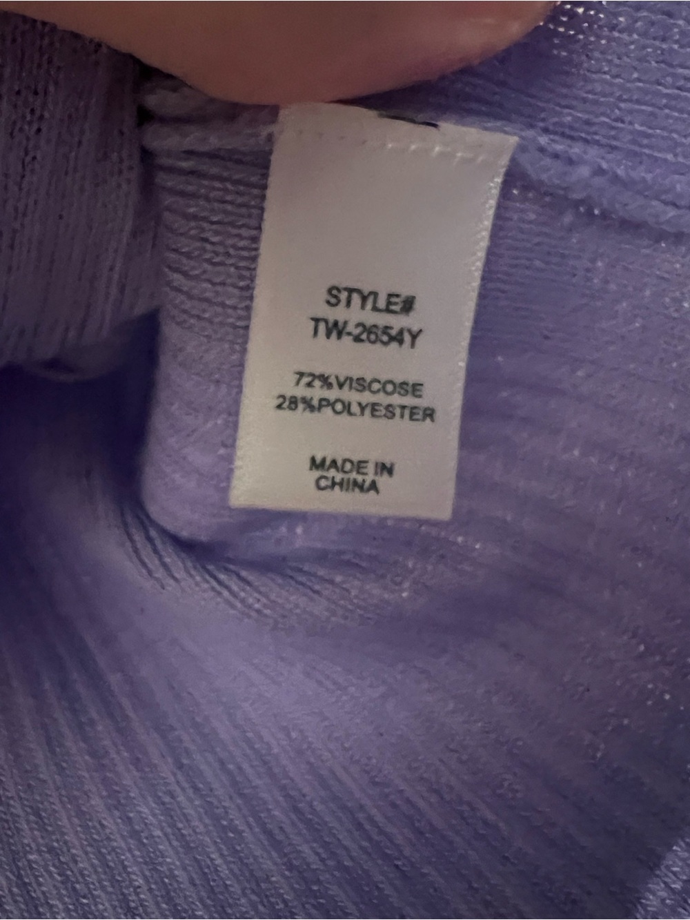 Zenana Outfitters Lavender Ribbed Short Sleeve Knit Top - Picture 3 of 5